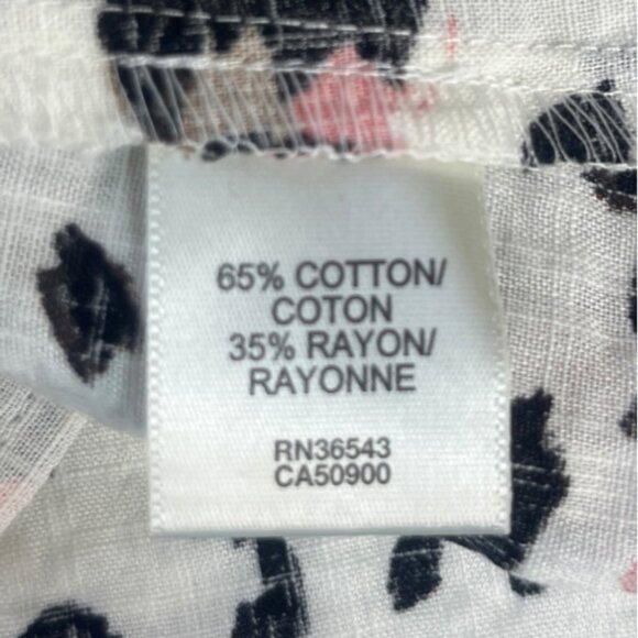 Van Heusen Animal Print Blouse Shirt Womens XXL Black White New 3/4 Sleeves - Picture 7 of 10